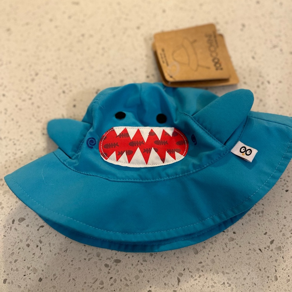 NWT Zoocchini Shark Sun Hat 6-12 Months
